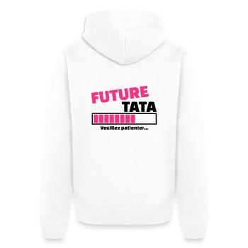 future tata veuillez patienter - Veste à capuche bio Premium Unisexe - blanc - Dos - Thijin (182cm)