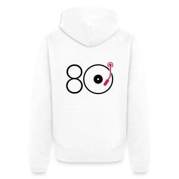 Music of the 80s - Unisex Premium Organic Zip Hoodie - white - Back - Thijin (182cm)