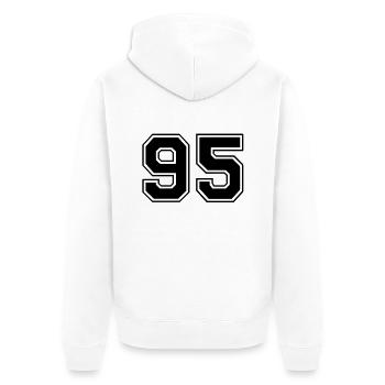 95 - Unisex Premium Organic Zip Hoodie - white - Back - Thijin (182cm)