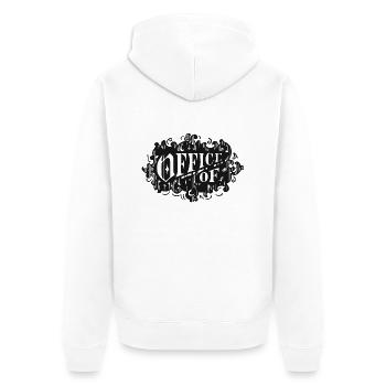 office of 2 - Unisex Premium Bio Zip Hoodie - Weiß - Hinten - Thijin (182cm)