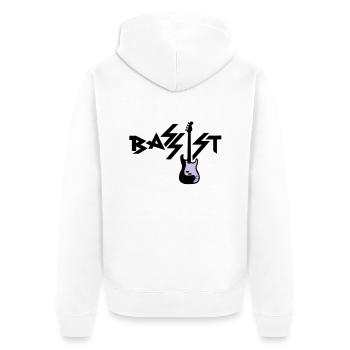 bassist - Unisex Premium Bio Zip Hoodie - Weiß - Hinten - Thijin (182cm)
