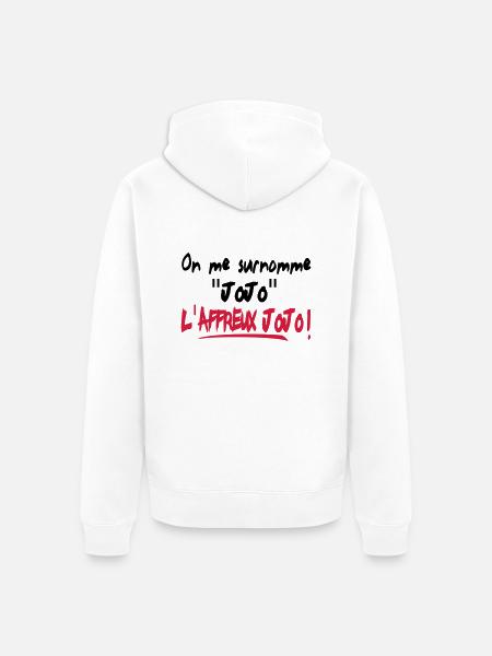 HUMOUR affreux jojo!!! t-shirt,logo,motif,visuel - Veste à capuche bio Premium Unisexe - blanc