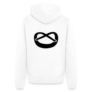 brezel__f1 - Unisex Premium Bio Zip Hoodie - Weiß - Hinten - Thijin (182cm)