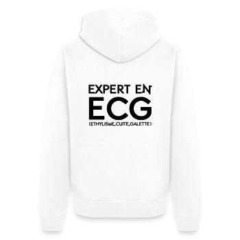 Expert en ECG - Veste à capuche bio Premium Unisexe - blanc - Dos - Thijin (182cm)