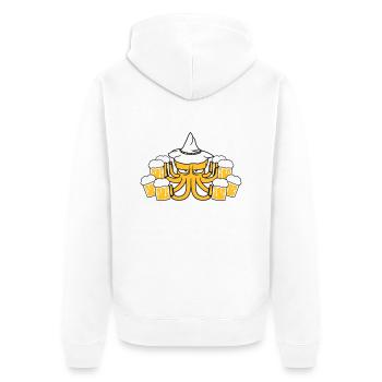 bier saufen trinken durst party feiern - Unisex Premium Bio Zip Hoodie - Weiß - Hinten - Thijin (182cm)