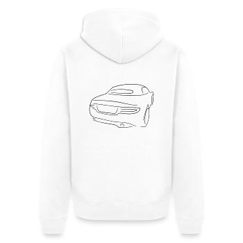 Cabrio heck Tribal - Unisex Premium Bio Zip Hoodie - Weiß - Hinten - Thijin (182cm)