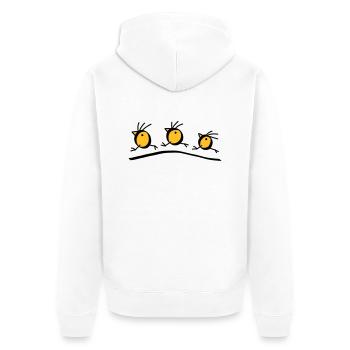 3 hot birds - bird - V2 - Unisex Premium Organic Zip Hoodie - white - Back - Thijin (182cm)