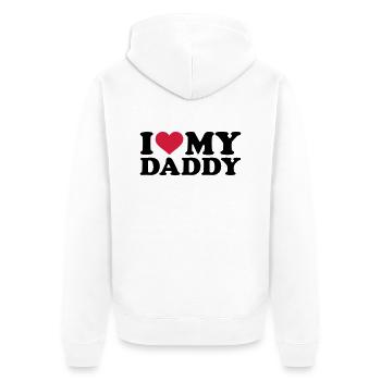 I love my Daddy - Unisex Premium Organic Zip Hoodie - white - Back - Thijin (182cm)