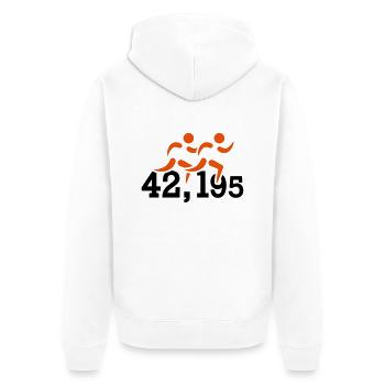 Marathon - Unisex Premium Organic Zip Hoodie - white - Back - Thijin (182cm)