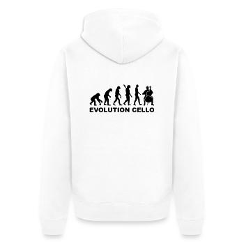 Cello - Unisex Premium Bio Zip Hoodie - Weiß - Hinten - Thijin (182cm)