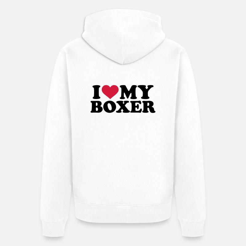 Boxer - Unisex Premium Bio Zip Hoodie - Weiß