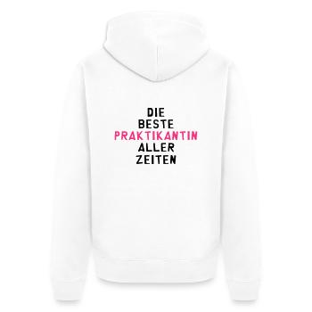 Praktikant Praktikantin Praktikum Kollege Büro - Unisex Premium Bio Zip Hoodie - Weiß - Hinten - Thijin (182cm)