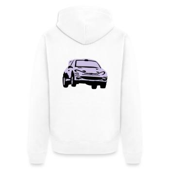 Rallye, Rallyeauto, Rennauto - Unisex Premium Bio Zip Hoodie - Weiß - Hinten - Thijin (182cm)