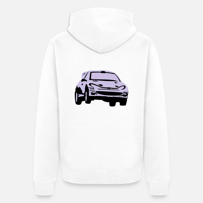 Rallye, Rallyeauto, Rennauto - Unisex Premium Bio Zip Hoodie - Weiß