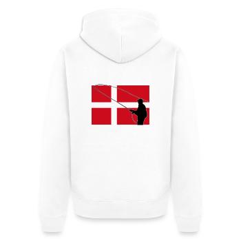 Denmark Fishing Flag - Unisex Premium Bio Zip Hoodie - Weiß - Hinten - Thijin (182cm)