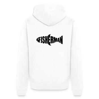 fisherman logo fisherman sea boat angler sport - Unisex Premium Organic Zip Hoodie - white - Back - Thijin (182cm)