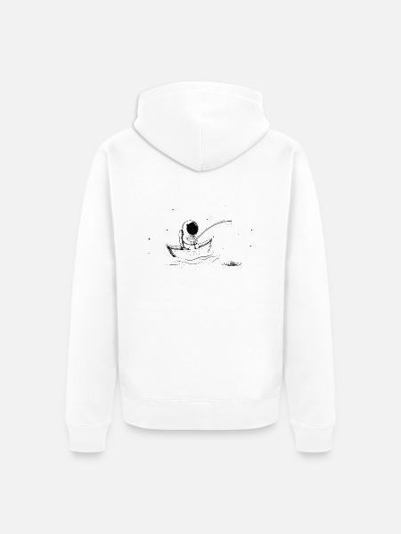 Fishing In Space - Unisex Premium Bio Zip Hoodie - Weiß