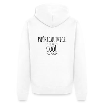 Kinderpflegerin / Kinder / Kind / Baby - Unisex Premium Bio Zip Hoodie - Weiß - Hinten - Thijin (182cm)