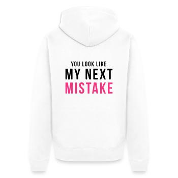 You look like my next mistake - Unisex Premium Bio Zip Hoodie - Weiß - Hinten - Thijin (182cm)