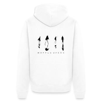 Wattloopers - Unisex Premium Bio Zip Hoodie - Weiß - Hinten - Thijin (182cm)