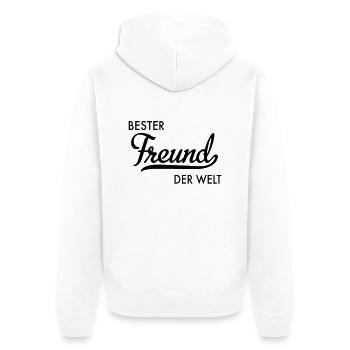 Bester Freund der Welt - Unisex Premium Bio Zip Hoodie - Weiß - Hinten - Thijin (182cm)