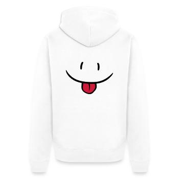 Cheeky comic face - Unisex Premium Organic Zip Hoodie - white - Back - Thijin (182cm)