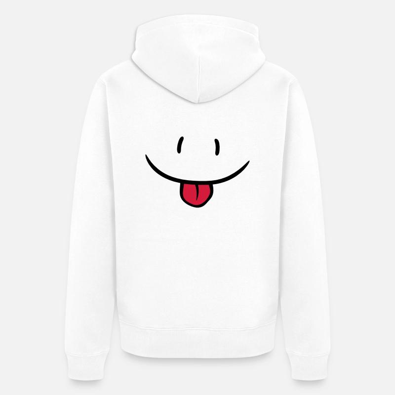 Freches Comic Gesicht - Unisex Premium Bio Zip Hoodie - Weiß