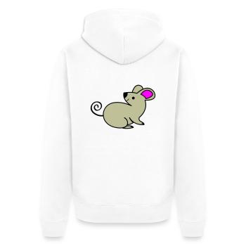 Mouse - Unisex Premium Organic Zip Hoodie - white - Back - Thijin (182cm)