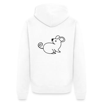 Mouse - Unisex Premium Organic Zip Hoodie - white - Back - Thijin (182cm)