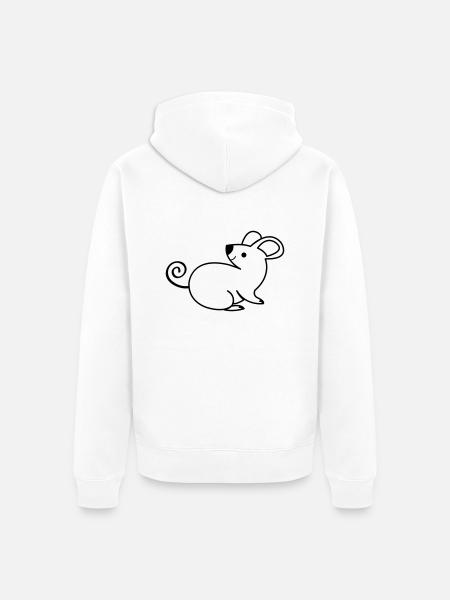 Mouse - Unisex Premium Organic Zip Hoodie - white
