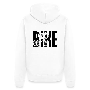 Bike Triathlon Fahrrad - Unisex Premium Bio Zip Hoodie - Weiß - Hinten - Thijin (182cm)