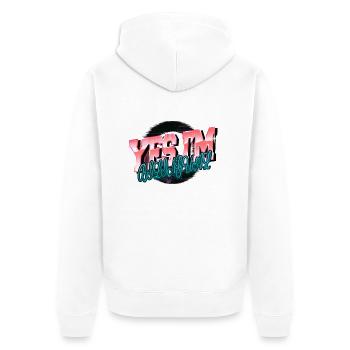 cool analyst awesome computer science - Unisex Premium Bio Zip Hoodie - Weiß - Hinten - Thijin (182cm)