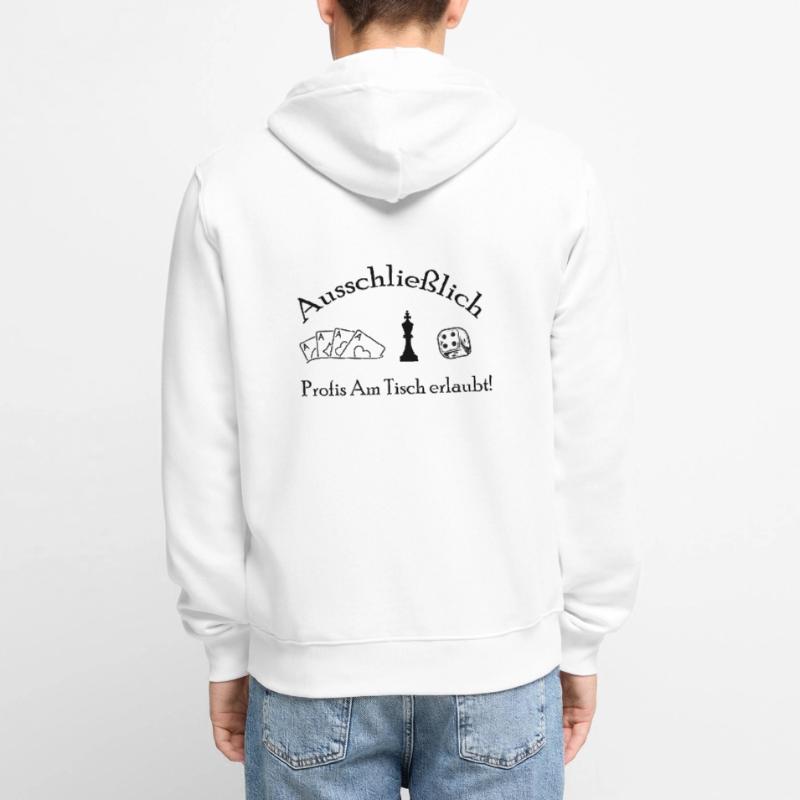 boardgame chess backgammon game night Unisex Premium Bio Zip Hoodie