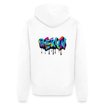 Berlin Graffiti - Unisex Premium Bio Zip Hoodie - Weiß - Hinten - Thijin (182cm)