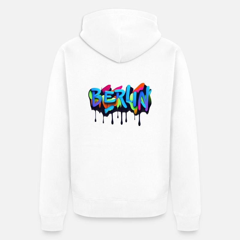 Berlin Graffiti - Veste à capuche bio Premium Unisexe - blanc
