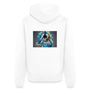 colorful acoustic guitar - Unisex Premium Organic Zip Hoodie - white - Back - Thijin (182cm)