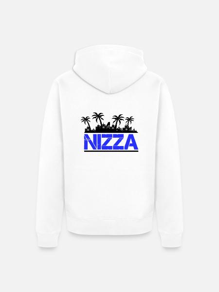 Nice - Unisex Premium Organic Zip Hoodie - white