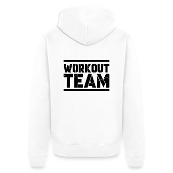 Workout Team - Unisex Premium Organic Zip Hoodie - white - Back - Thijin (182cm)