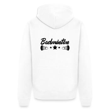 badminton - Unisex Premium Bio Zip Hoodie - Weiß - Hinten - Thijin (182cm)