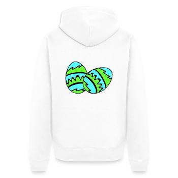 ostereier 02 - Unisex Premium Bio Zip Hoodie - Weiß - Hinten - Thijin (182cm)