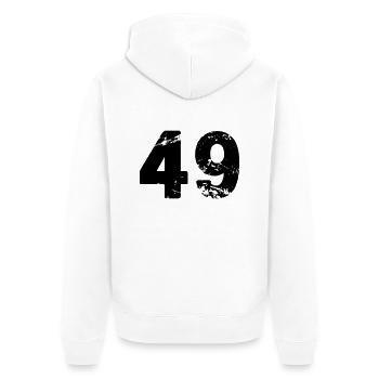 49 - Unisex Premium Bio Zip Hoodie - Weiß - Hinten - Thijin (182cm)
