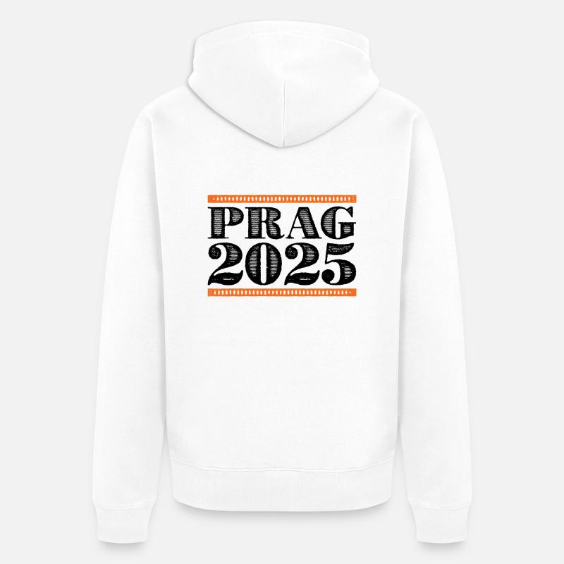 Prague 2025 - Veste à capuche bio Premium Unisexe - blanc