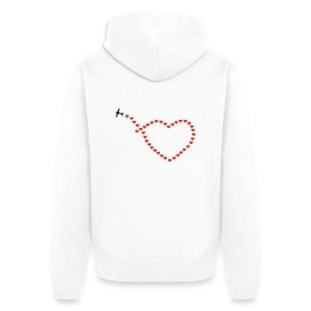 Heart, le cœur, l'amour, la Saint-Valentin, Saint - Veste à capuche bio Premium Unisexe - blanc - Dos - Thijin (182cm)