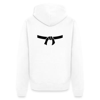 Karate Judo Jiu Jitsu Gurt - Unisex Premium Bio Zip Hoodie - Weiß - Hinten - Thijin (182cm)