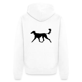 lévrier / greyhound (1c) - Veste à capuche bio Premium Unisexe - blanc - Dos - Thijin (182cm)