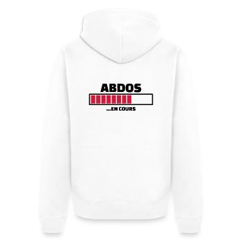 abdos en cours (v.2) - Veste à capuche bio Premium Unisexe - blanc - Dos - Thijin (182cm)