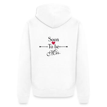 Soon to be Mrs. - Unisex Premium Bio Zip Hoodie - Weiß - Hinten - Thijin (182cm)