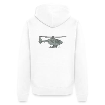 Hubschrauber 2 - Unisex Premium Bio Zip Hoodie - Weiß - Hinten - Thijin (182cm)
