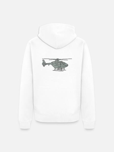 Helicopter 2 - Unisex Premium Organic Zip Hoodie - white