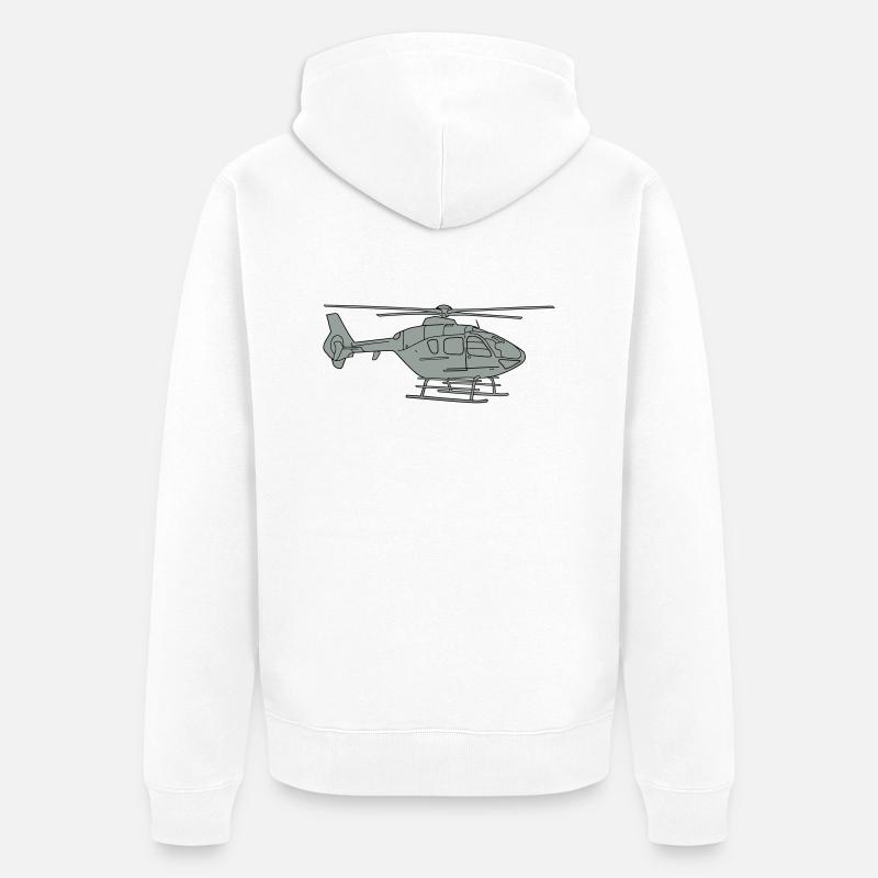 Hélicoptère 2 - Veste à capuche bio Premium Unisexe - blanc